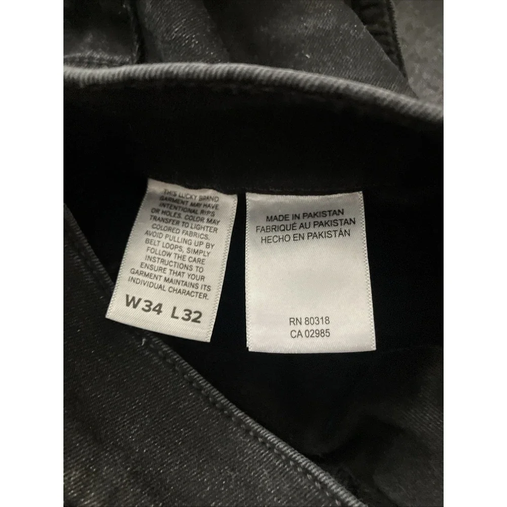 Lucky Brand Mens 221 Straight Leg Jeans Denim Black Jeans Size 34x32
